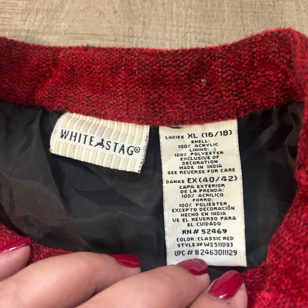 White Stag Vintage Red Embroidered Button Jacket - Size XL - Picture 6 of 6